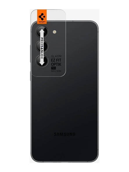 (OUTLET) Spigen Galaxy S23 Plus / S23 Kamera Lens Camı Koruyucu Glas.tR EZ Fit Optik Pro (2 Adet) Black - AGL05962 - 2