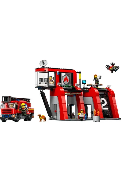LEGO ® City İtfaiye Kamyonlu İtfaiye Merkezi 60414 -  Yaratıcı Oyuncak Yapım Seti (843 Parça) - 6
