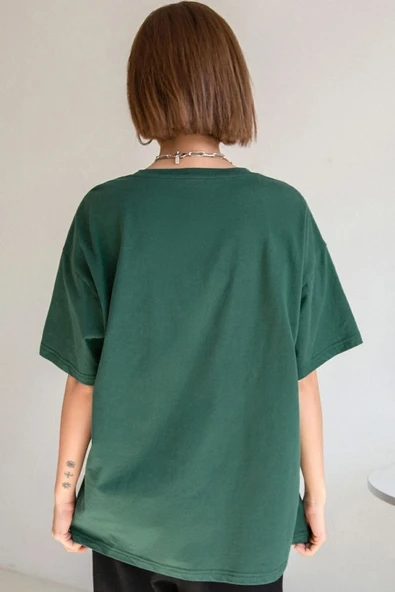 Unisex Hoodie Baskılı T-shirt - Resim 2