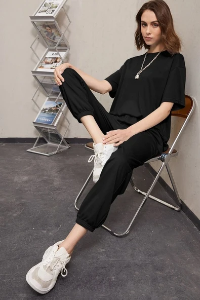 Unisex Pamuklu 2'li Eşofman Takımı - Resim 2