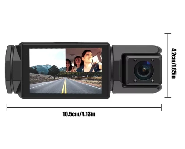 S-2 1080p Araç içi Kamera 3 Kameralı ( Ön Görüş - Geri görüş - İç Görüş ) Gece Görüşlü - Resim 2