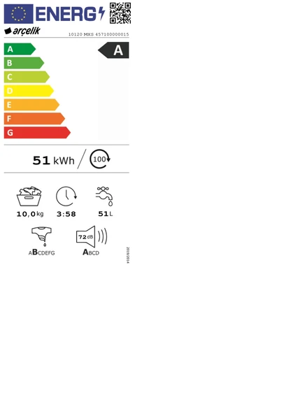 Arçelik 10120 MXS Çamaşır Makinesi - Resim 8