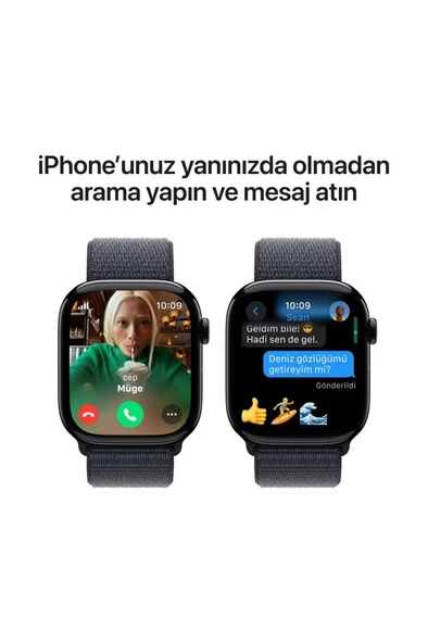 Watch Series 10 GPS 46mm Jet Siyah Alüminyum Kasa + Mürekkep Moru Spor Loop - 7