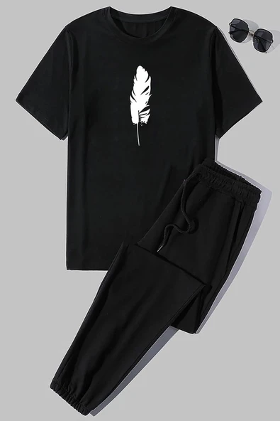 Unisex Tüy Baskılı 2'li Eşofman Takımı - Resim 3