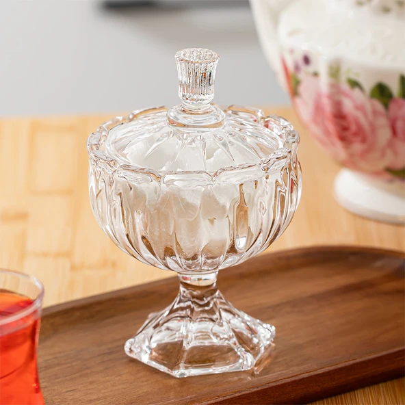 Kosova Sur-31 Cam Ayaklı Şekerlik Sunumluk Lokumluk Kahve Yanı Drajelik 150 ml - 3