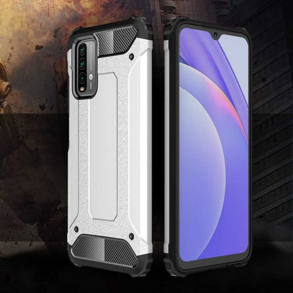 Xiaomi Redmi 9T Kılıf Hybrid Zırh Silikon - 7