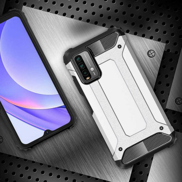Xiaomi Redmi 9T Kılıf Hybrid Zırh Silikon - 8