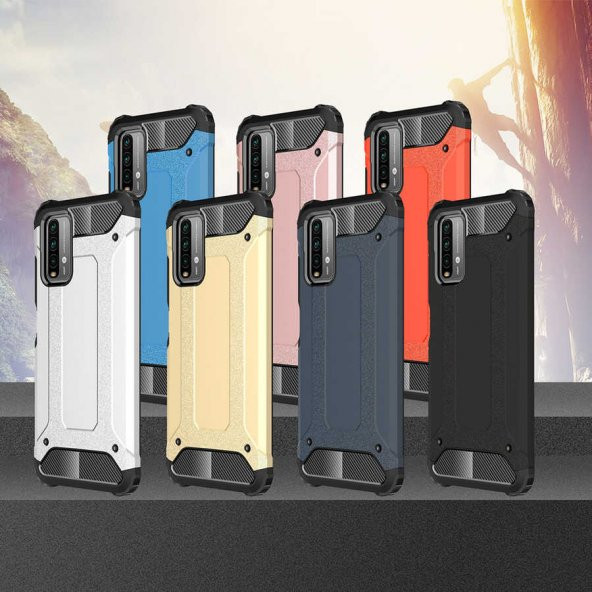 Xiaomi Redmi 9T Kılıf Hybrid Zırh Silikon - 10