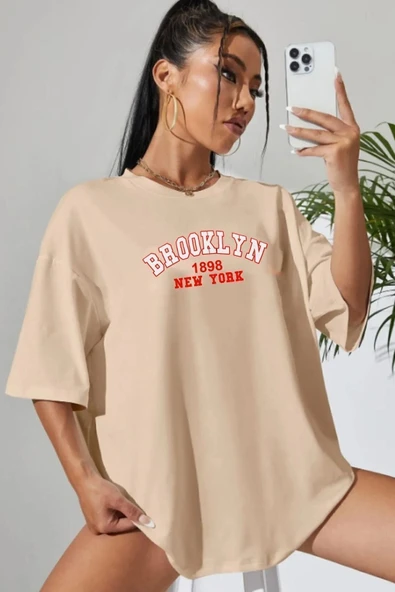 Unisex Brooklyn Baskılı T-shirt