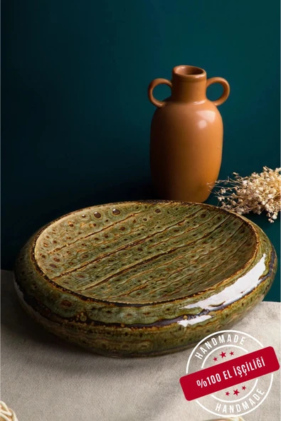 Farika Porselen Kaya Zuhal El Dekoru 26 Cm Porselen Dekoratif Sunum Tabağı - Şık Ve Sanatsal Tasarım