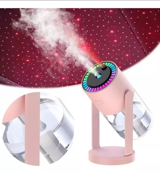 Yıldız Projektör Işıklı Buhar Gece Lambası Mini Hava Nemlendirici Aromaterapi Ultrasonik Difüzör - 2