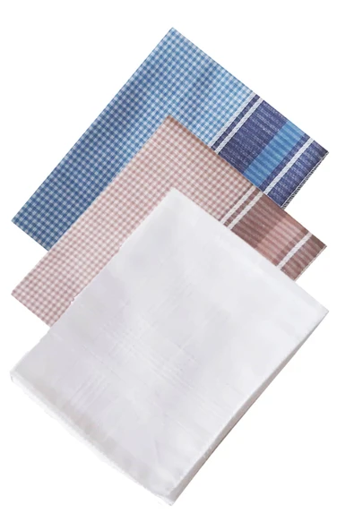 3’lü Özel Paket Premium Erkek Mendil Seti  %100 Pamuk 42x42 cm - 12