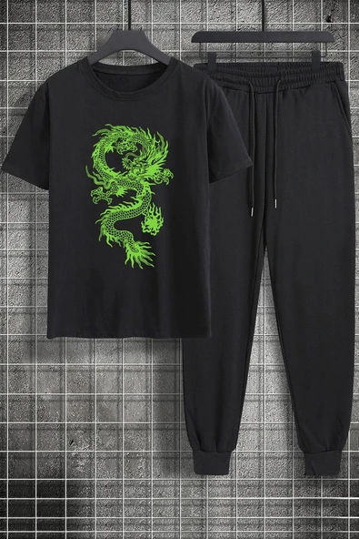 Unisex Chinese DragonBaskılı 2'li Eşofman Takımı - Resim 3