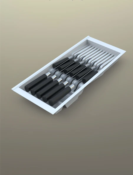 Çekmece Içi Kaşıklık Ve Bıçaklık Düzenleyici Beyaz, 104x48 Yandan Ve Boydan 4Cm Kesilebilir - 5