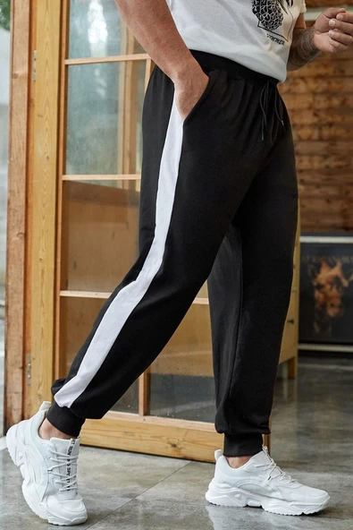 Yan Beyaz Spor Eşofman Altı