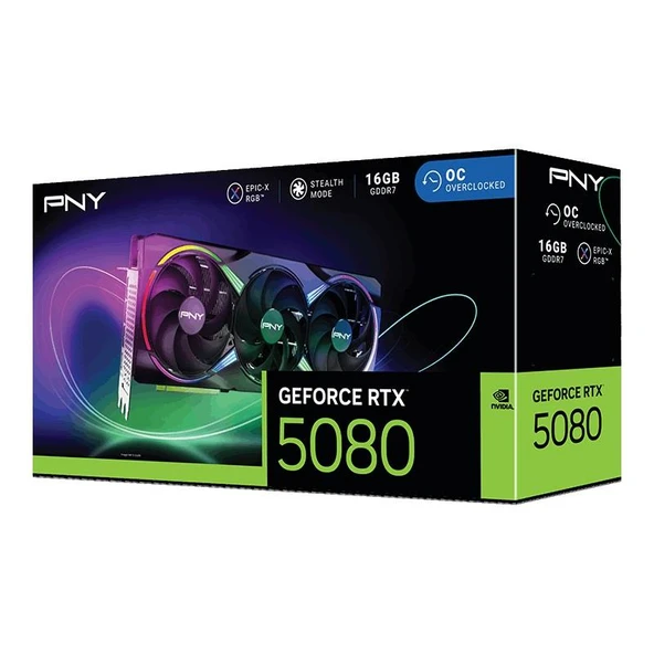 PNY GeForce RTX 5080 ARGB 16GB Overclocked GDDR7 256Bit (VCG508016TFXXPB1-O) Gaming (Oyuncu) Ekran Kartı - 2