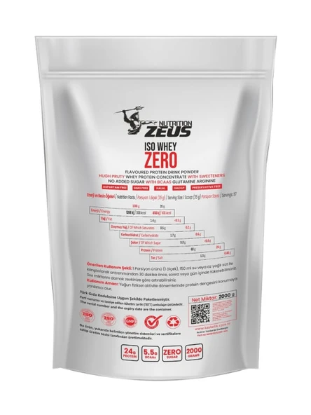 Zeus Nutrıtıon Iso Whey Zero Protein Tozu 2000Gr-Bisküvi Aromalı - 2