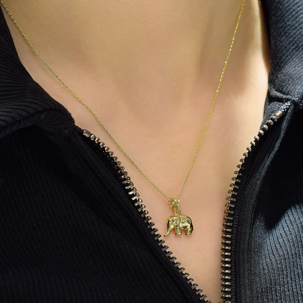 14 Ayar Fil Altın Kolye ürün görseli 1