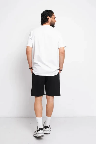 Unisex Pamuklu Rahat Penye Şort - 4