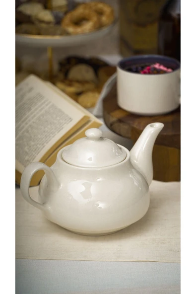 Farika Porselen Şems 760 ml Porselen Süzeksiz Demlik Kırık Beyaz - 2