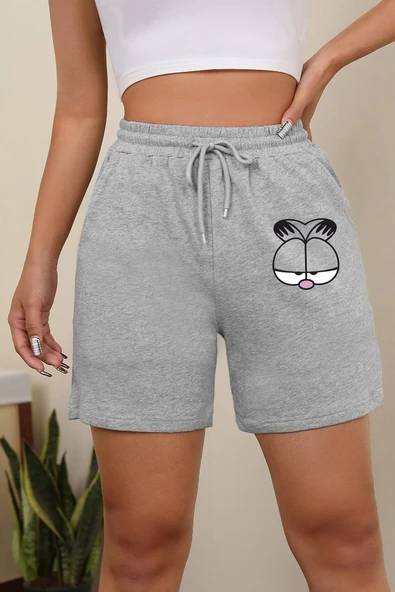 Tasarım Baskılı Pamuk Unisex Penye Short - 2