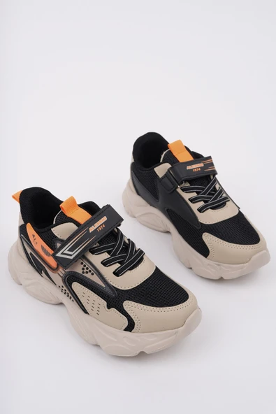 Muggo PANTER Kalın Taban Cırtlı ve Bağcıklı Unisex Çocuk Sneaker Spor Ayakkabı - 4