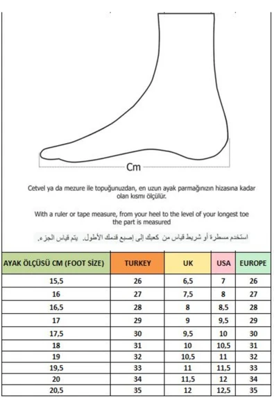 Muggo PANTER Kalın Taban Cırtlı ve Bağcıklı Unisex Çocuk Sneaker Spor Ayakkabı - 7