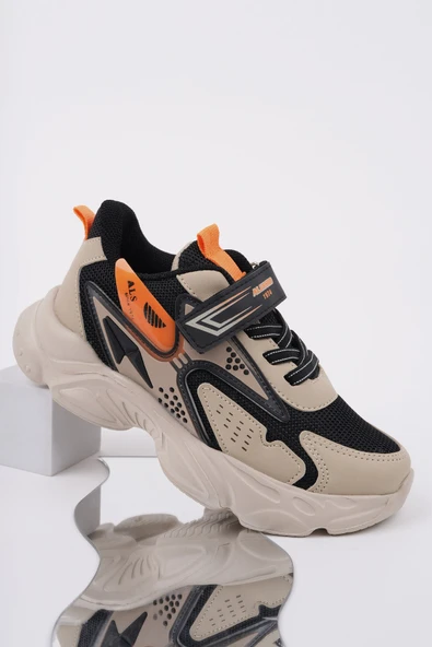 Muggo PANTER Kalın Taban Cırtlı ve Bağcıklı Unisex Çocuk Sneaker Spor Ayakkabı - 2