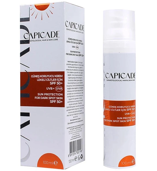 Capicade Güneş Koruyucu Krem Lekeli Ciltler için SPF50+ 100ml