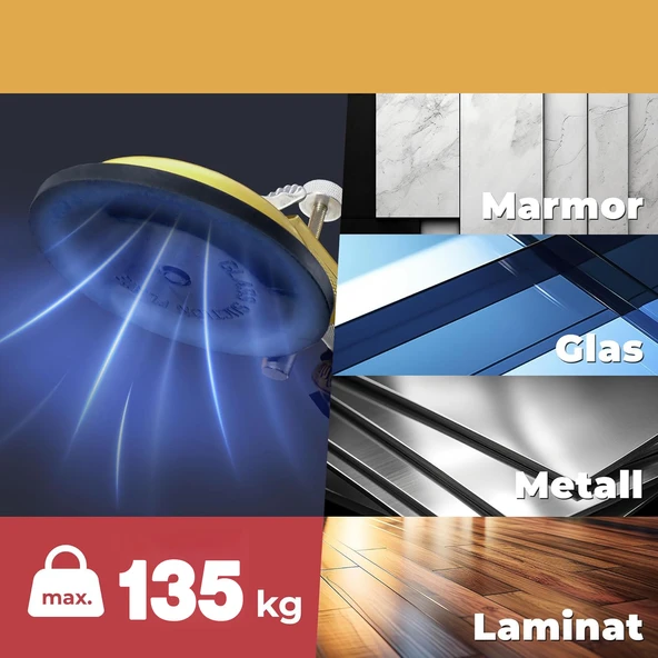 Üçlü Plastik Vantuz Cam Vakumlu Fayans Ahşap Tutucu Taşıma Araba Kaporta Göcük Çektirme 3'lü - 5