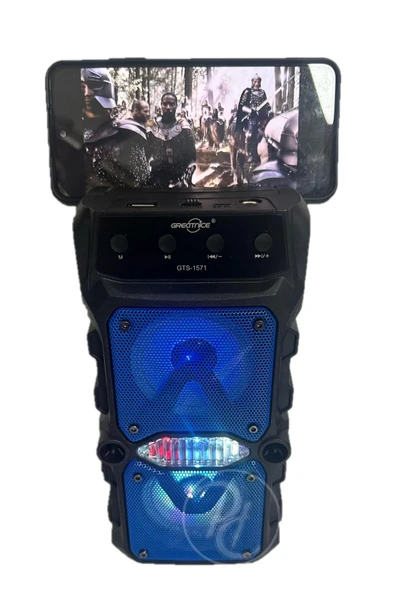 Karaoke Bluetooth Hoparlör Taşınabilir Kablosuz Usb SubWoofer RGB Işık Fm Sd Mikrofonlu Ses Bombası - 5