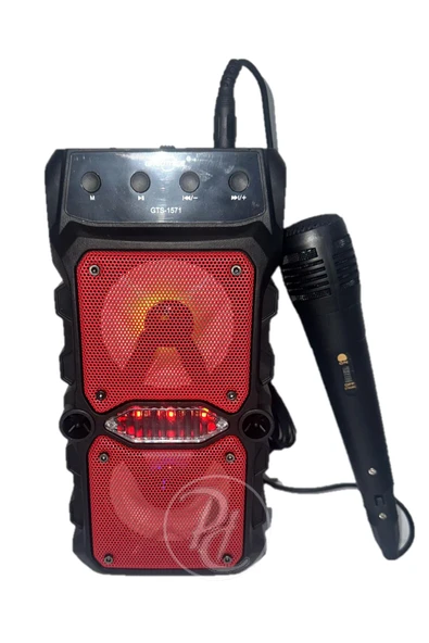 Karaoke Bluetooth Hoparlör Taşınabilir Kablosuz Usb SubWoofer RGB Işık Fm Sd Mikrofonlu Ses Bombası - 10