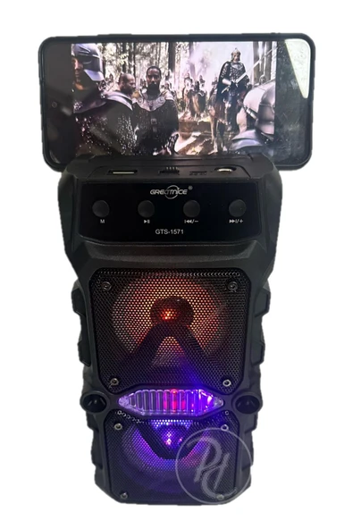 Karaoke Bluetooth Hoparlör Taşınabilir Kablosuz Usb SubWoofer RGB Işık Fm Sd Mikrofonlu Ses Bombası - 2