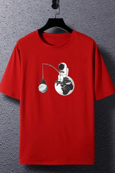 Unisex Uzay Baskılı T-shirt - 4