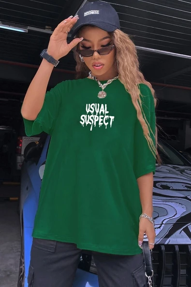 Unisex Usual Suspect Baskılı T-shirt