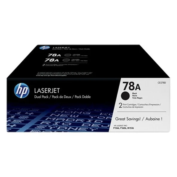 HP 78AF Black Siyah Çiftli 2.100 Sayfa Toner CE278AF ürün görseli