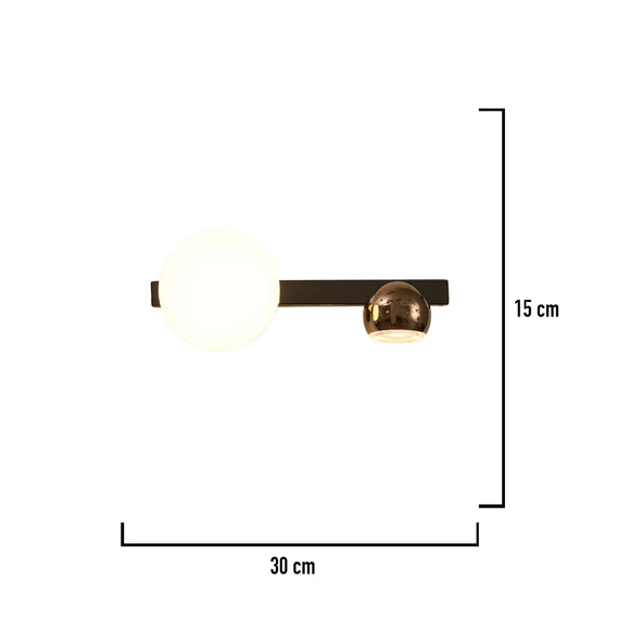 Apliqa Dilay 2'li Siyah Gold 10 Watt Modern, Yatak Başı, Salon Led Aplik - Resim 3