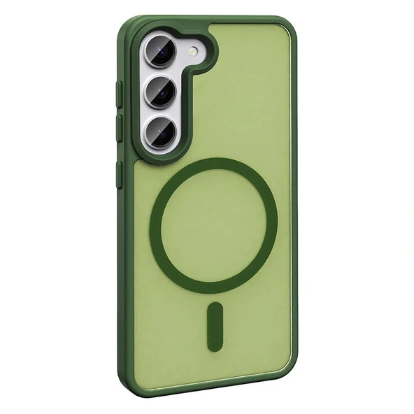 Samsung S23 Kılıf Magsafe Şarj Özellikli Mat Arka Yüzey Sio Kapak - Resim 7