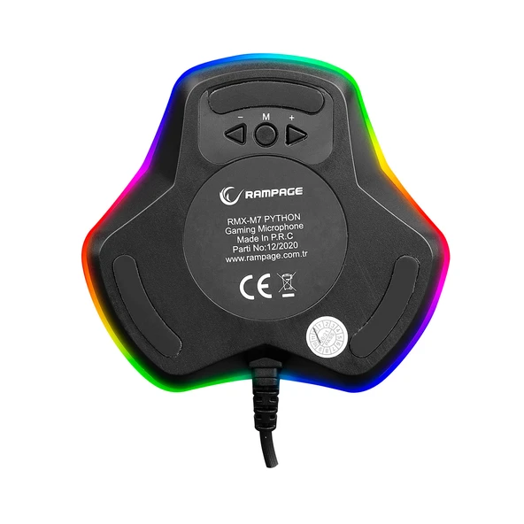 Rampage RMX-M7 PYTHON Siyah/Kırmızı PC 3,5M PS4-XBOX-Mobile Esnek Sağlam Gaming Oyuncu Mikrofon - 12