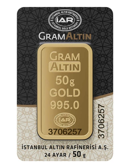 50 gr 24 Ayar İAR Gram Külçe Altın