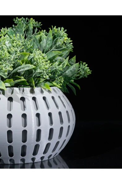 Plodna House Xander Kuru Bitki Saksı Yapay Çiçek Saksı Antrasit - 5