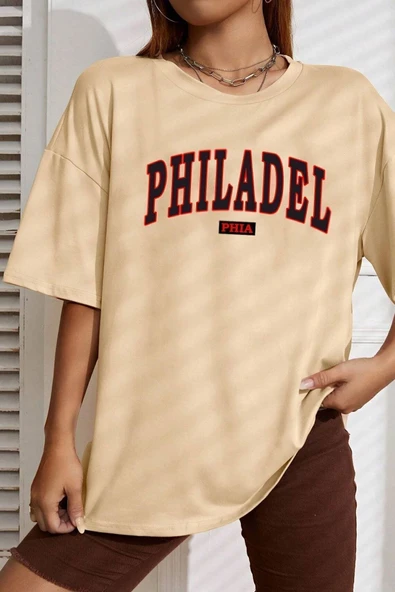 Unisex Philadelphia Baskılı T-shirt