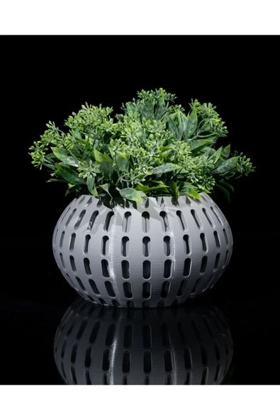 Plodna House Xander Kuru Bitki Saksı Yapay Çiçek Saksı Antrasit - 4