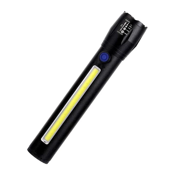 Powermaster Metal Flashlight Power Ledli Şarjlı El Feneri PM-14621