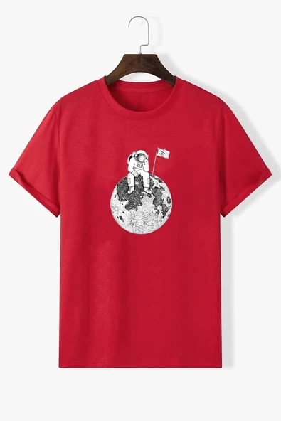Unisex Astronot Baskılı T-shirt - 3