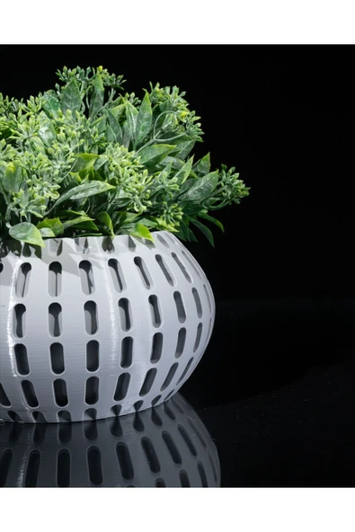 Plodna House Xander Kuru Bitki Saksı Yapay Çiçek Saksı Antrasit - 6