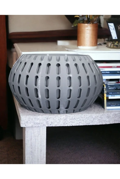 Plodna House Xander Kuru Bitki Saksı Yapay Çiçek Saksı Antrasit - 3