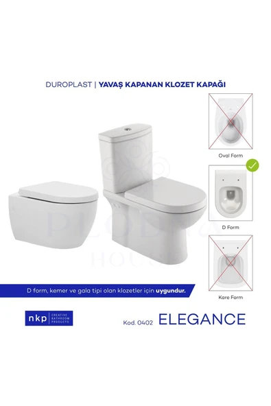 Plodna House Elegance D-form Duroplast Yavaş Kapanan Klozet Kapağı - 3