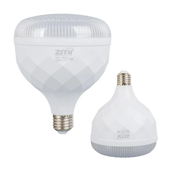 ZMR ZMR-113/B.65 50W Kristal Camlı T-Bulb Beyaz Led Ampul E27 6500K (15X19mm)