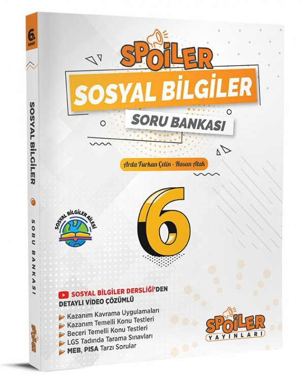 Spoiler Yayınları 6. Sınıf Sosyal Bilgiler Soru Bankası 2023
